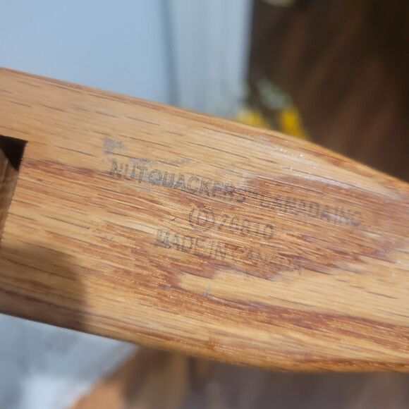 Vtg Wooden Oak Nut Quacker Nut Cracker Mallard Duck Tool Hand Embellished Canada - Picture 7 of 9